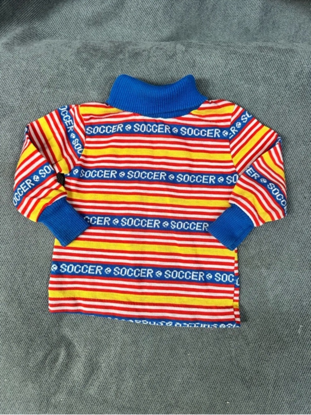 Vintage striped soccer turtleneck shirt infant baby boy